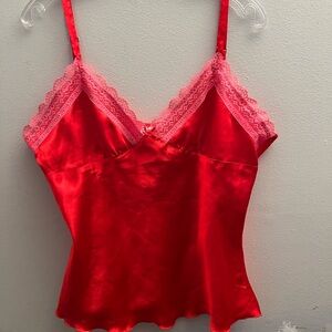 No Boundaries Y2K Sexy Red Cami Cherry Tomato Camisole Top Pink Lace XXL